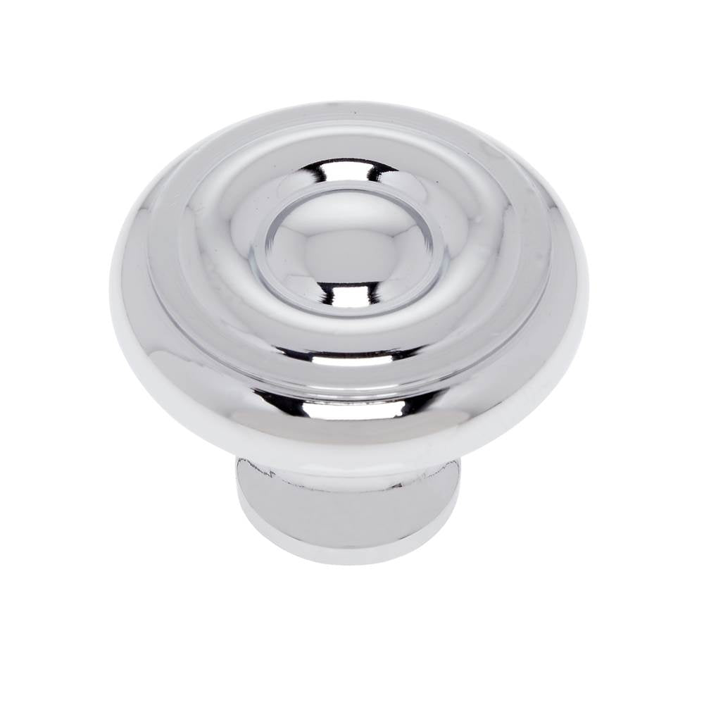 JVJ Hardware - Classic Collection Polished Chrome Finish 1-1/2'' Georgian Knob, Composition Solid Brass - Polished Chrome