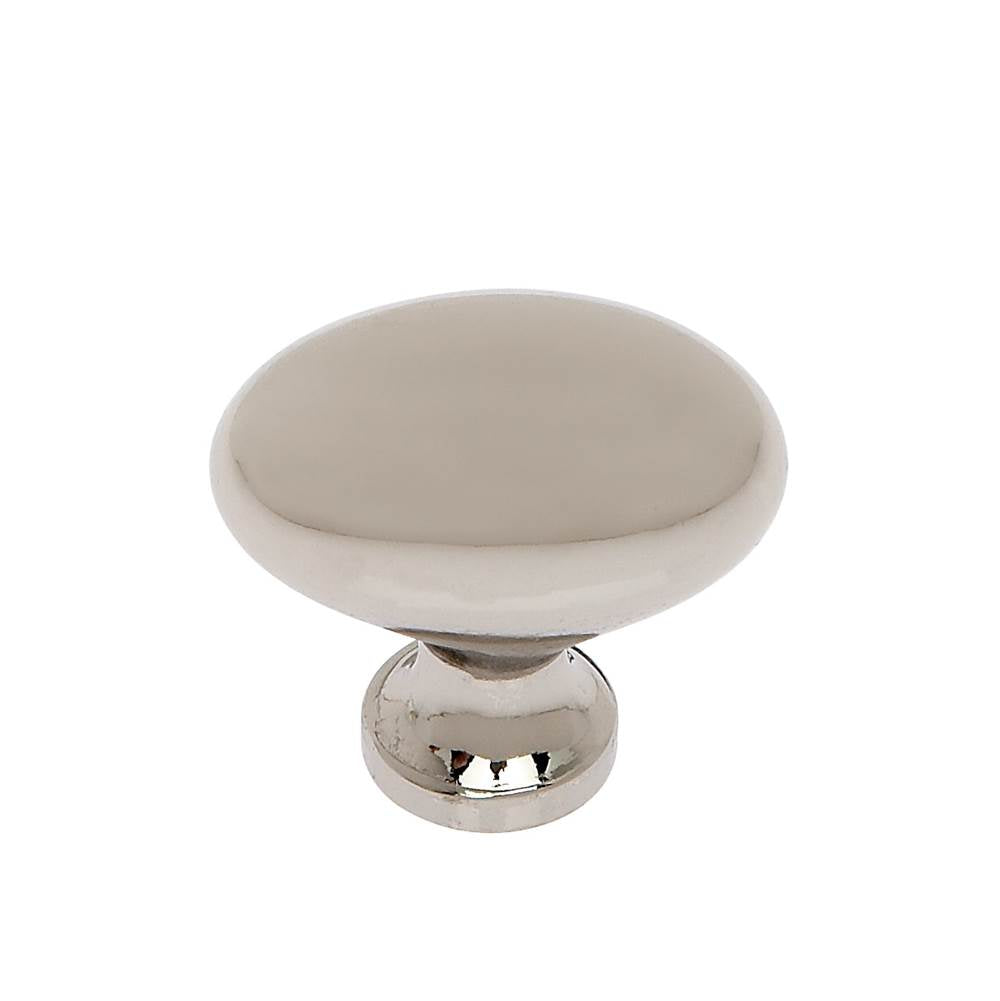 JVJ Hardware - Classic Collection Polished Nickel Finish 1-5/16'' X 13/16'' Large Football Knob, Composition Solid Brass - Polished Nickel