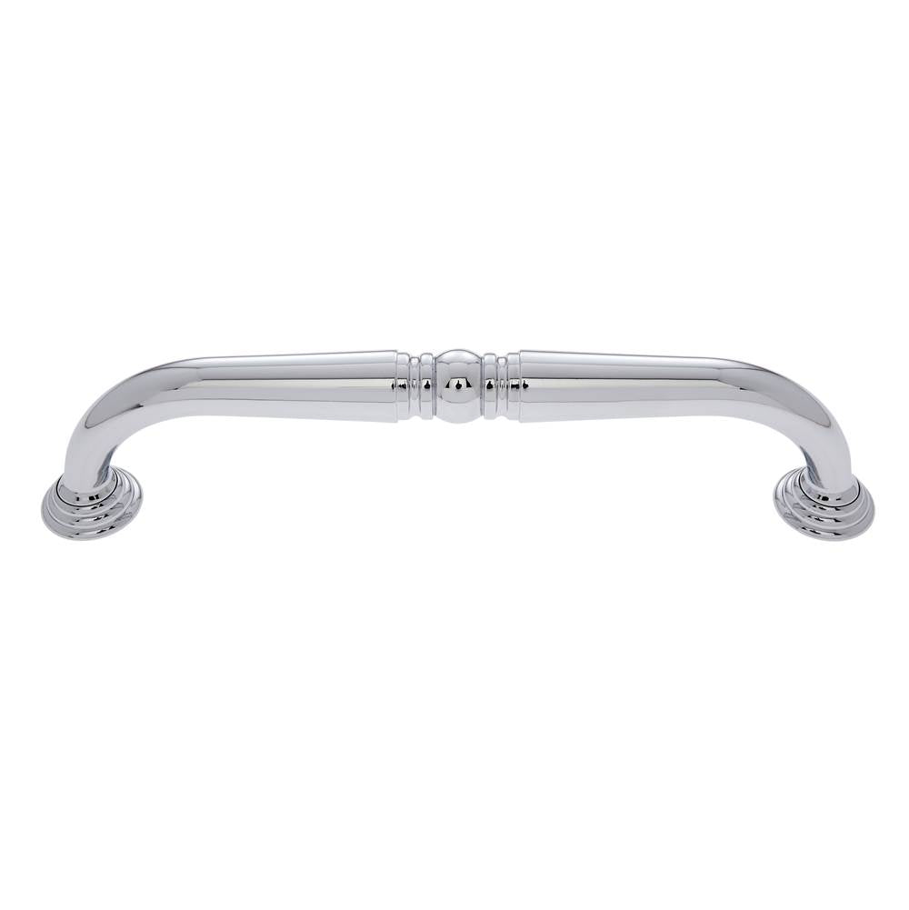 JVJ Hardware - Colonial Collection Polished Chrome Finish 12'' c/c Colonial Refrigerator Pull with Rosettes, Composition Zamac - Polished Chrome