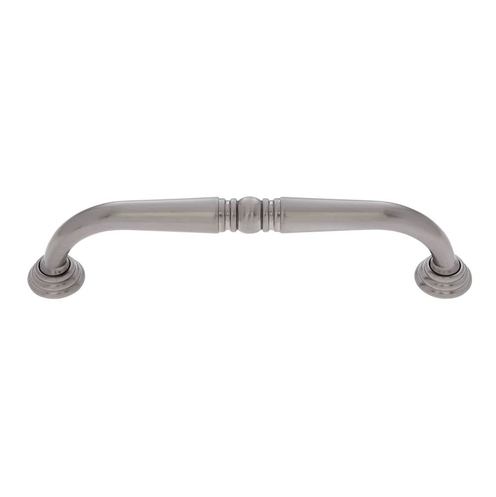JVJ Hardware - Colonial Collection Satin Nickel Finish 6'' c/c Colonial Refrigerator Pull with Rosettes, Composition Zamac - Satin Nickel