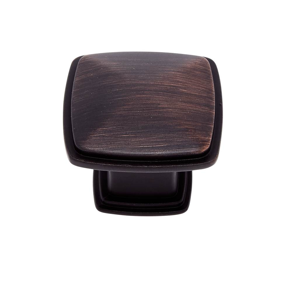 JVJ Hardware - Newport Collection Old World Bronze 32 mm Square Knob, Composition Zamac - Old World Bronze