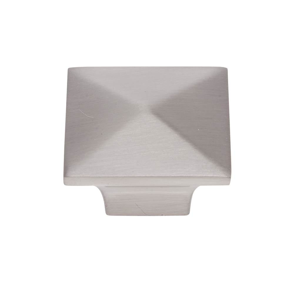 JVJ Hardware - Newport Collection Satin Nickel 32 mm Pyramid Knob, Composition Zamac - Satin Nickel