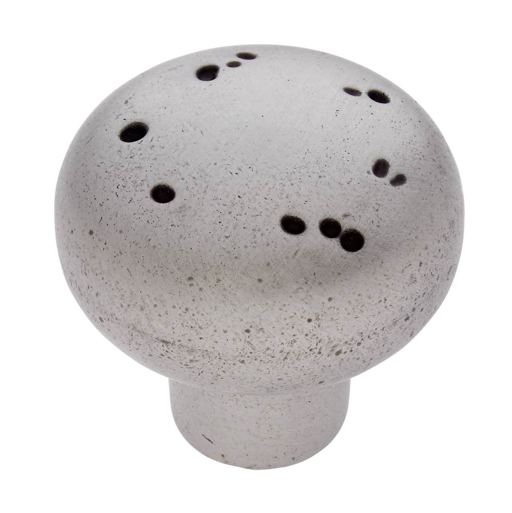 JVJ Hardware - Bedrock Collection Rustic Nickel Finish 1-3/4'' Rustic Round Knob, Composition Zamac - Rustic Nickel