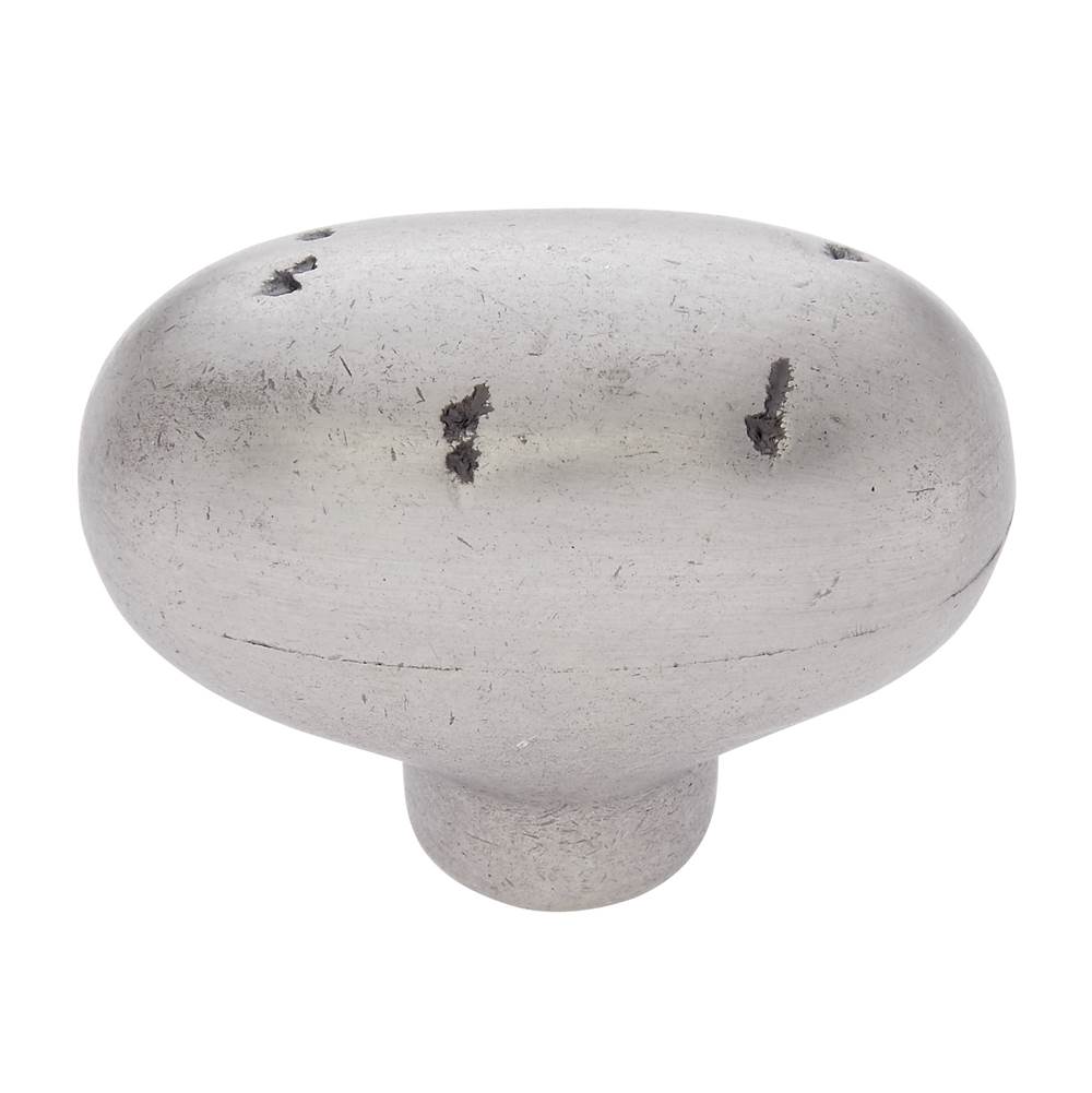 JVJ Hardware - Bedrock Collection Rustic Nickel Finish 1-7/8'' Rustic Oval Knob, Composition Zamac - Rustic Nickel