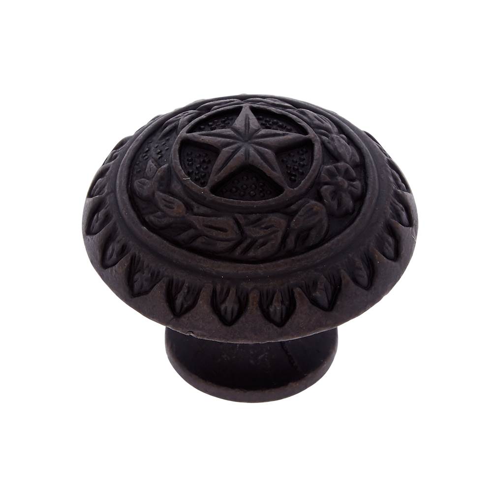 JVJ Hardware - Lone Star Collection Oil Rubbed Bronze Finish 1-3/8'' ''Texas Star'' Knob, Composition Zamac - Oil Rubbed Bronze
