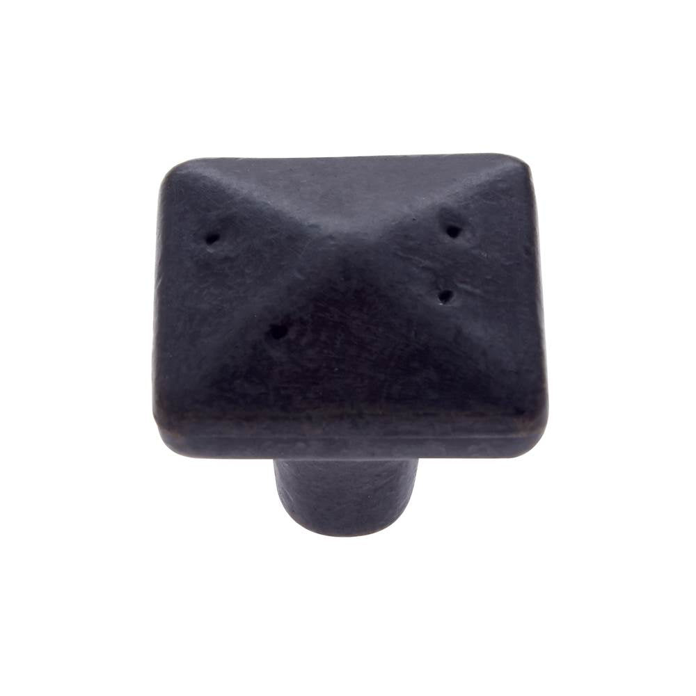 JVJ Hardware - Bedrock Collection Rustic Bronze Finish 1-1/4'' Rustic Square Knob, Composition Zamac - Rustic Bronze