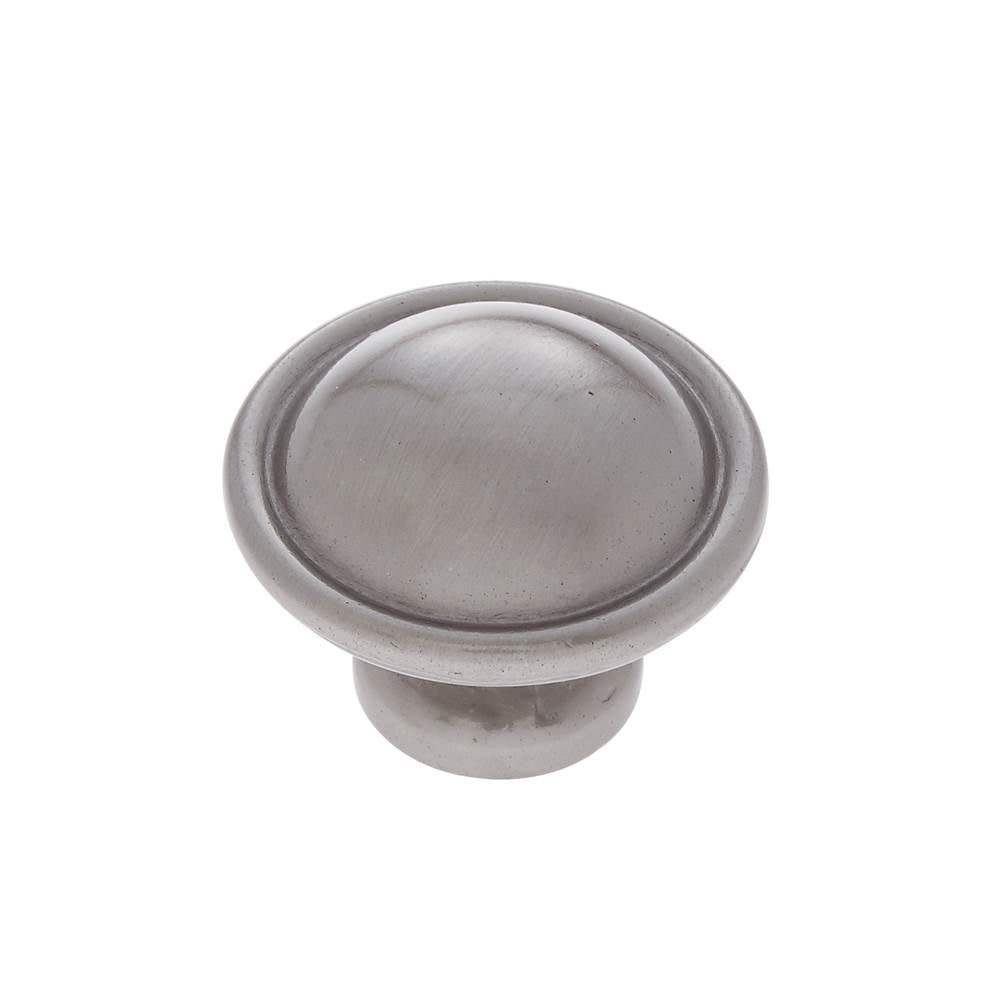 JVJ Hardware - Vintage Collection Satin Nickel Finish 1-1/4'' Domed Knob, Composition Zamac - Satin Nickel