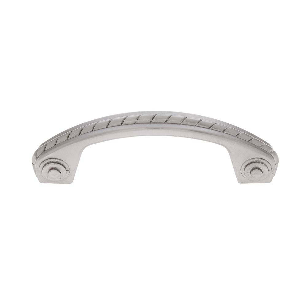 JVJ Hardware - Vintage Collection Satin Nickel Finish 3'' c/c (3-11/16'' OA) English Rope Pull, Composition Zamac - Satin Nickel