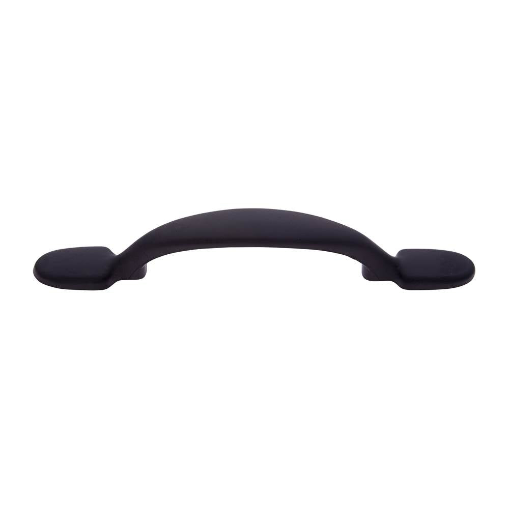 JVJ Hardware - Vintage Collection Matte Black Finish 3'' c/c (5-3/4'' OA) Oval Footed Pull, Composition Zamac - Matte Black
