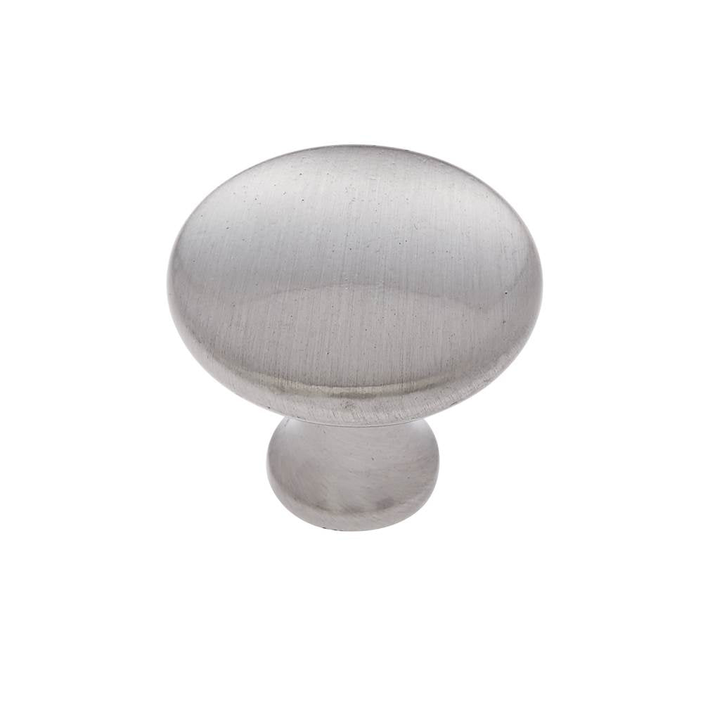 JVJ Hardware - Vintage Collection Satin Nickel Finish 1-1/4'' Flat Mushroom Knob, Composition Zamac - Satin Nickel