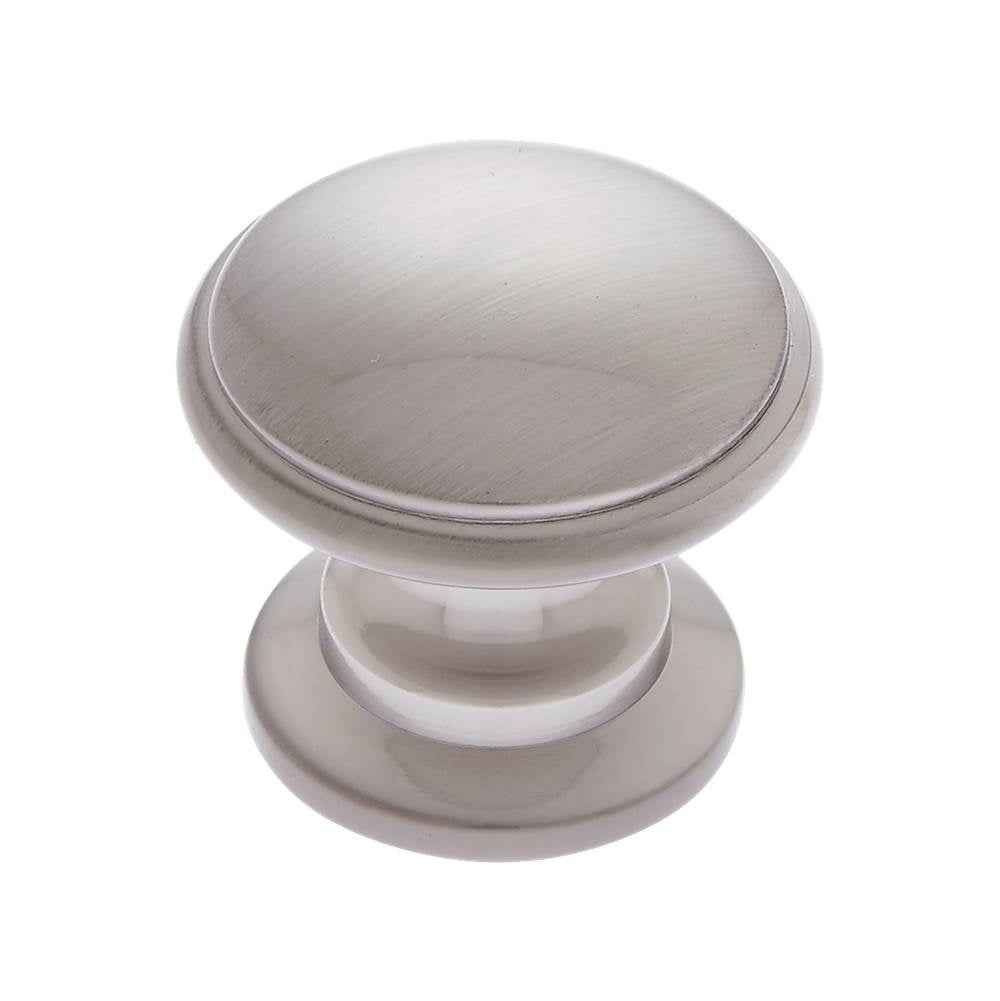 JVJ Hardware - Newport Collection Satin Nickel 32 mm Round Knob, Composition Zamac - Satin Nickel