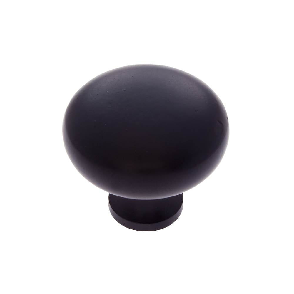 JVJ Hardware - Vintage Collection Matte Black Finish 1-1/4'' Mushroom Knob, Composition Zamac - Matte Black
