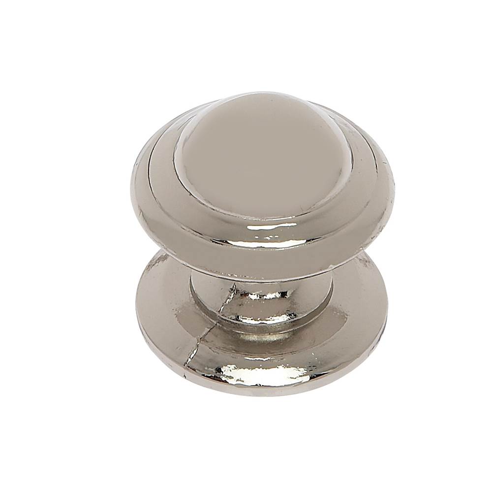 JVJ Hardware - Vintage Collection Polished Nickel Finish 1-1/4'' 1-Pc Knob w/Back Plate , Composition Zamac - Polished Nickel