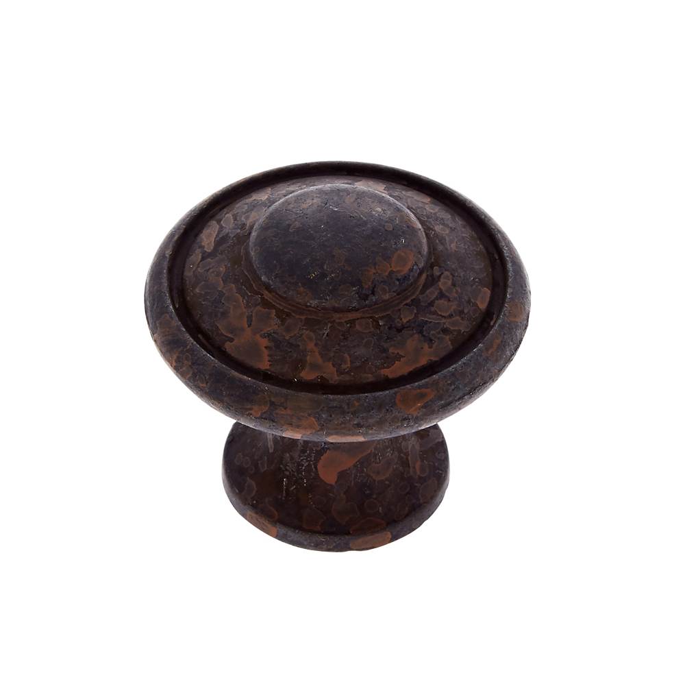 JVJ Hardware - Lone Star Collection Rust Finish 1-3/16'' Large Button Knob, Composition Zamac - Rust