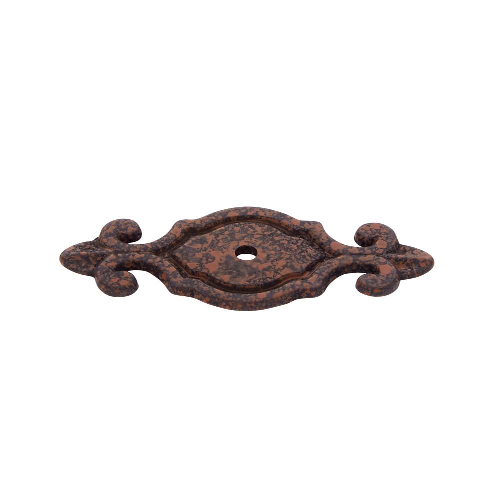 JVJ Hardware - Lone Star Collection Rust Finish 3'' Deco Back Plate for Knob, Composition Zamac - Rust