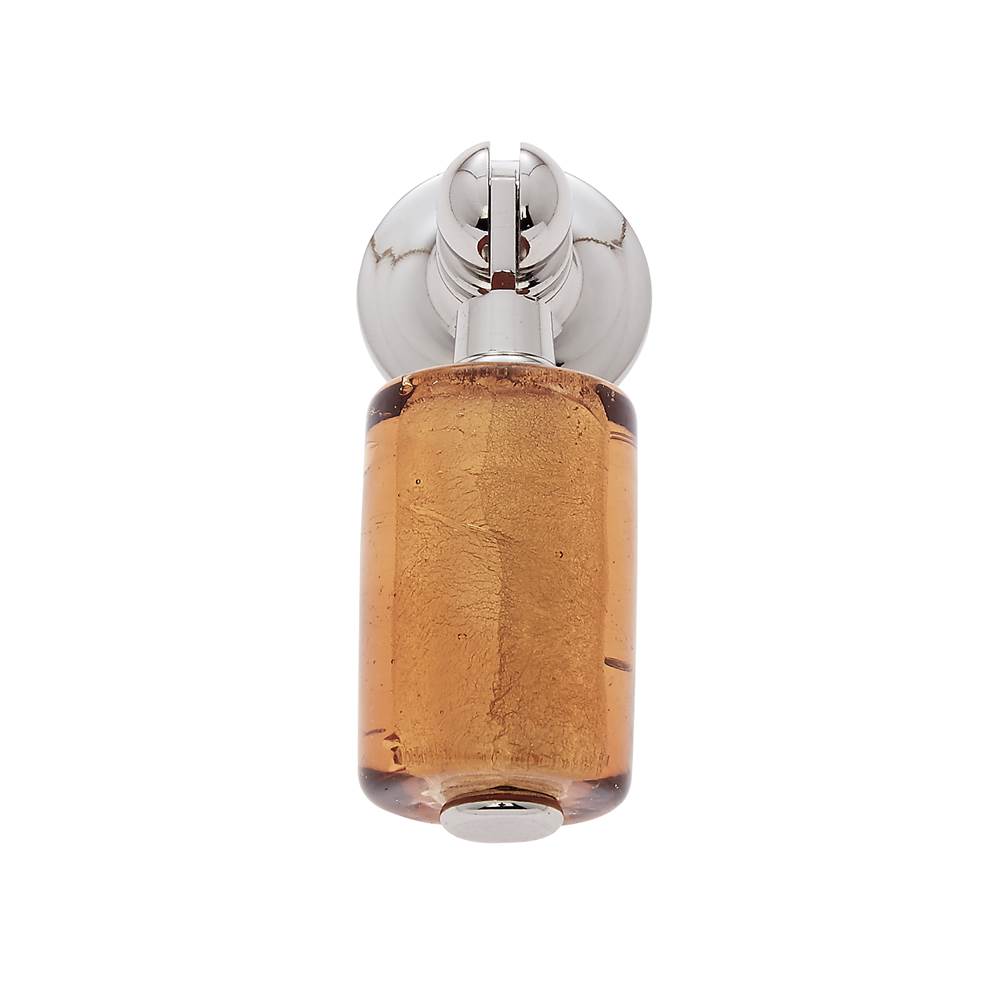JVJ Hardware - Murano Collection Polished Nickel Finish 30 mm Gold Pendant Drop Pull, Composition Glass and Solid Brass - Polished Nickel