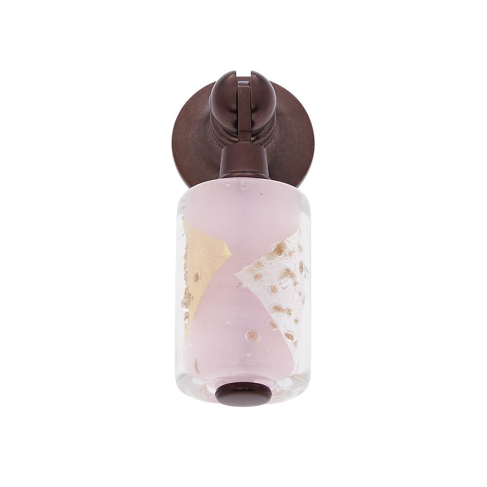 JVJ Hardware - Murano Collection Old World Bronze Finish 30 mm Opaque w/Gold and Silver Pendant Drop Pull, Composition Glass and Solid Brass - Old World Bronze