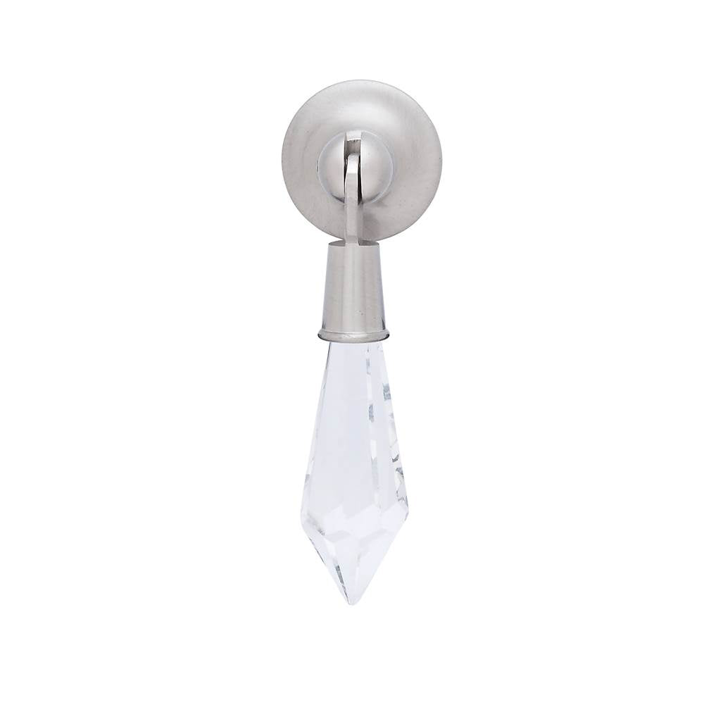 JVJ Hardware - Pure Elegance Collection Satin Nickel Finish 31 percent Leaded Crystal Tapered 2-3/4'' Baguette Pendant Pull - Satin Nickel
