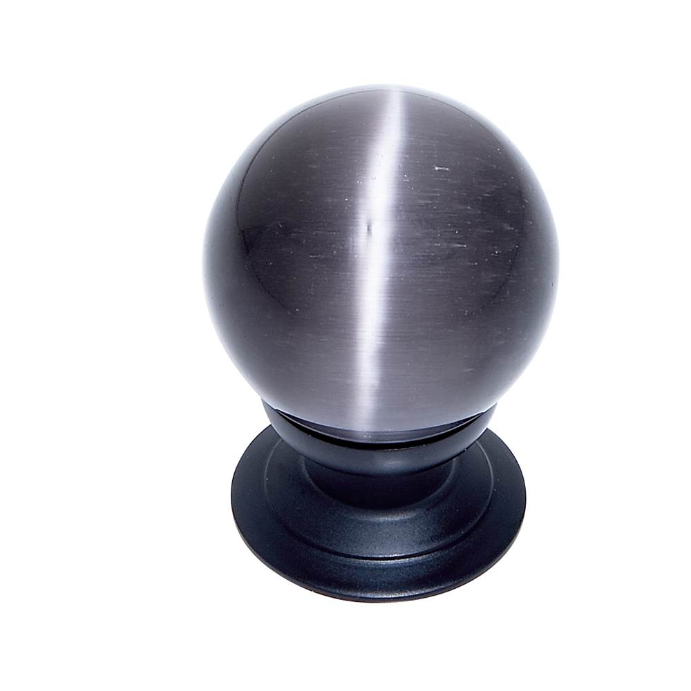 JVJ Hardware - Cat''s Eye Collection Oil Rubbed Bronze Finish Cat''s Eye Glass Grey 30 mm Smooth Knob, Composition Glass and Solid Brass - Oil Rubbed Bronze