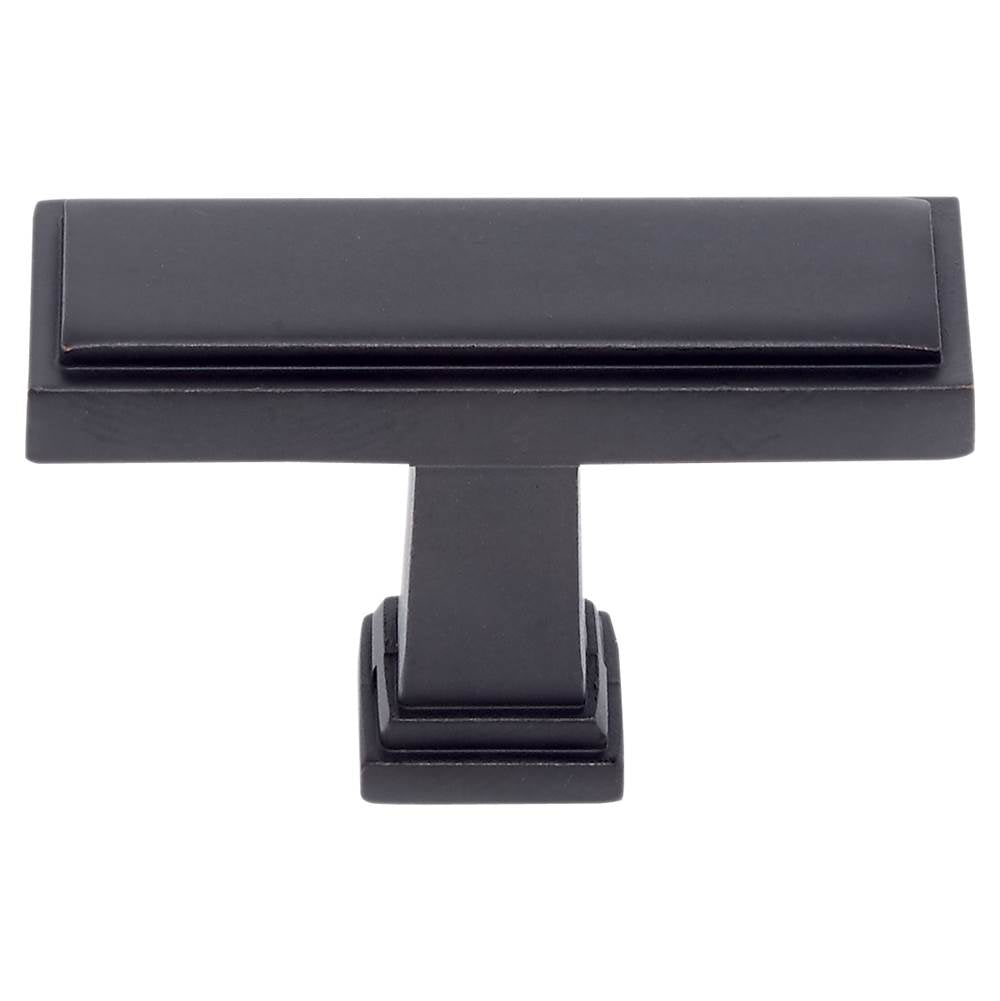 JVJ Hardware - Marquee Collection Oil Rubbed Bronze Finish 1-1/2'' Rectangle Transitional Knob, Composition Zamac - Oil Rubbed Bronze