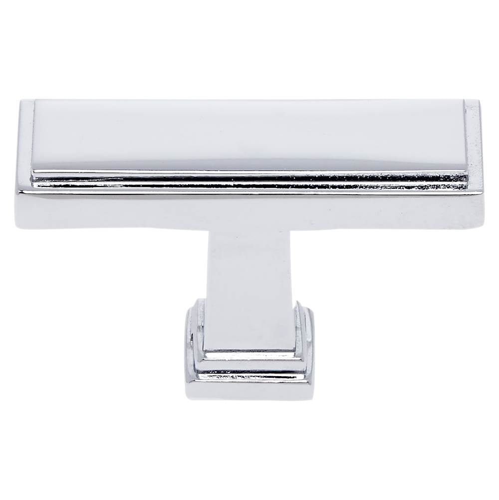 JVJ Hardware - Marquee Collection Polished Chrome Finish 1-1/2'' Rectangle Transitional Knob, Composition Zamac - Polished Chrome