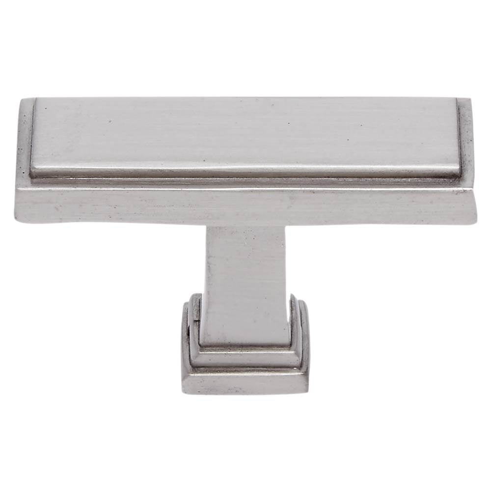 JVJ Hardware - Marquee Collection Satin Nickel Finish 1-1/2'' Rectangle Transitional Knob, Composition Zamac - Satin Nickel