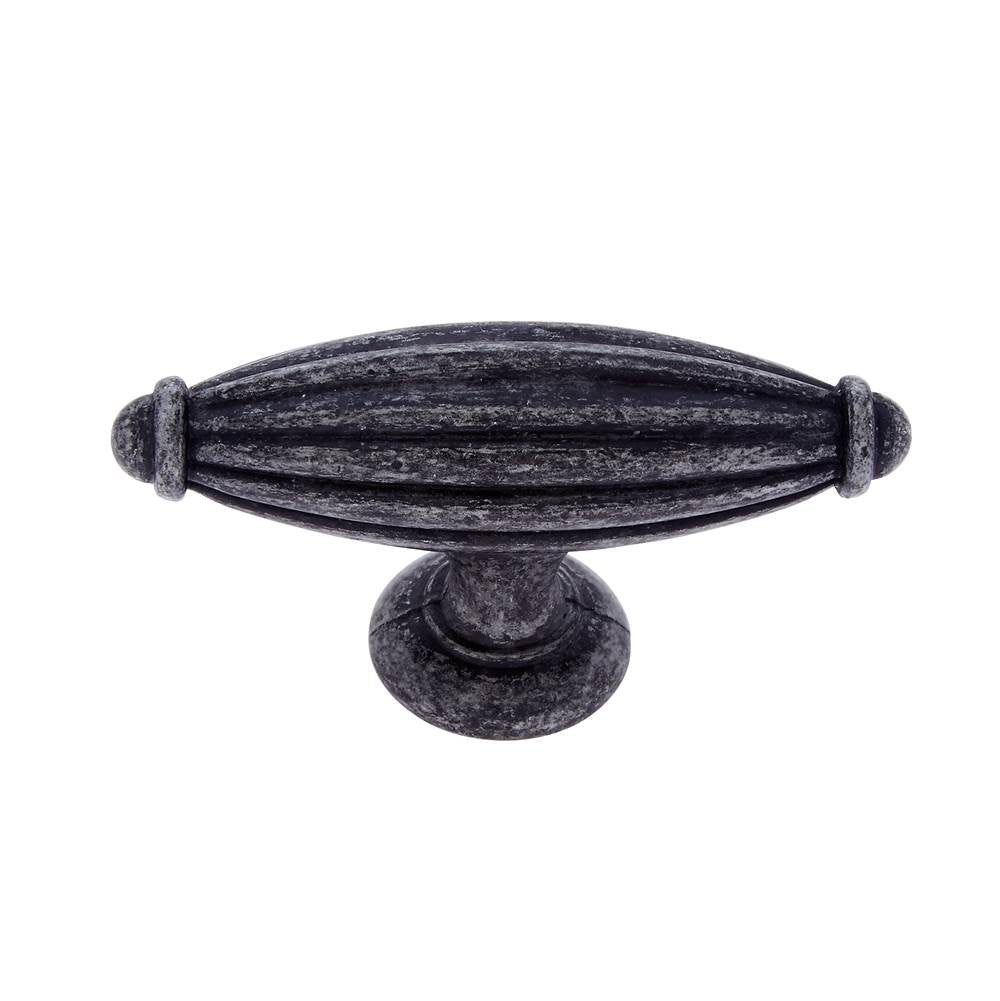JVJ Hardware - Lone Star Collection Iron Finish 2-3/4'' Oblong Fluted Knob, Composition Zamac - Iron
