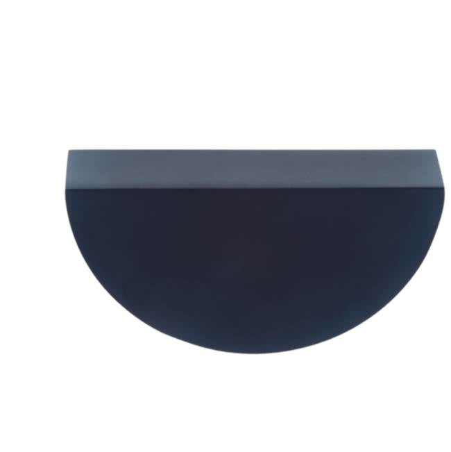 JVJ Hardware - Plateau Collection Matte Black Finish 3-5/8'' OA (64 mm c/c) Half Moon Pull, Composition Solid Brass - Matte Black
