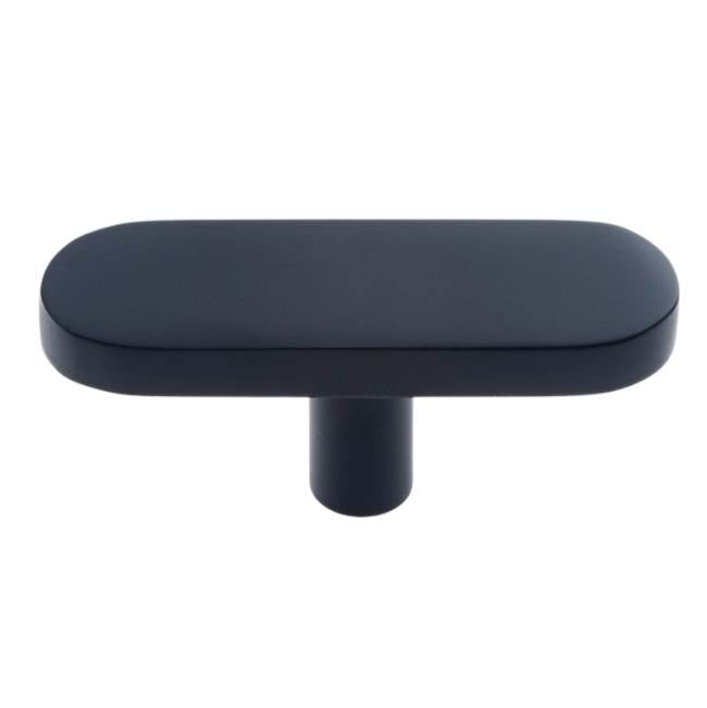 JVJ Hardware - Plateau Collection Matte Black Finish 50 mm Flat Oval Pull, Composition Solid Brass - Matte Black