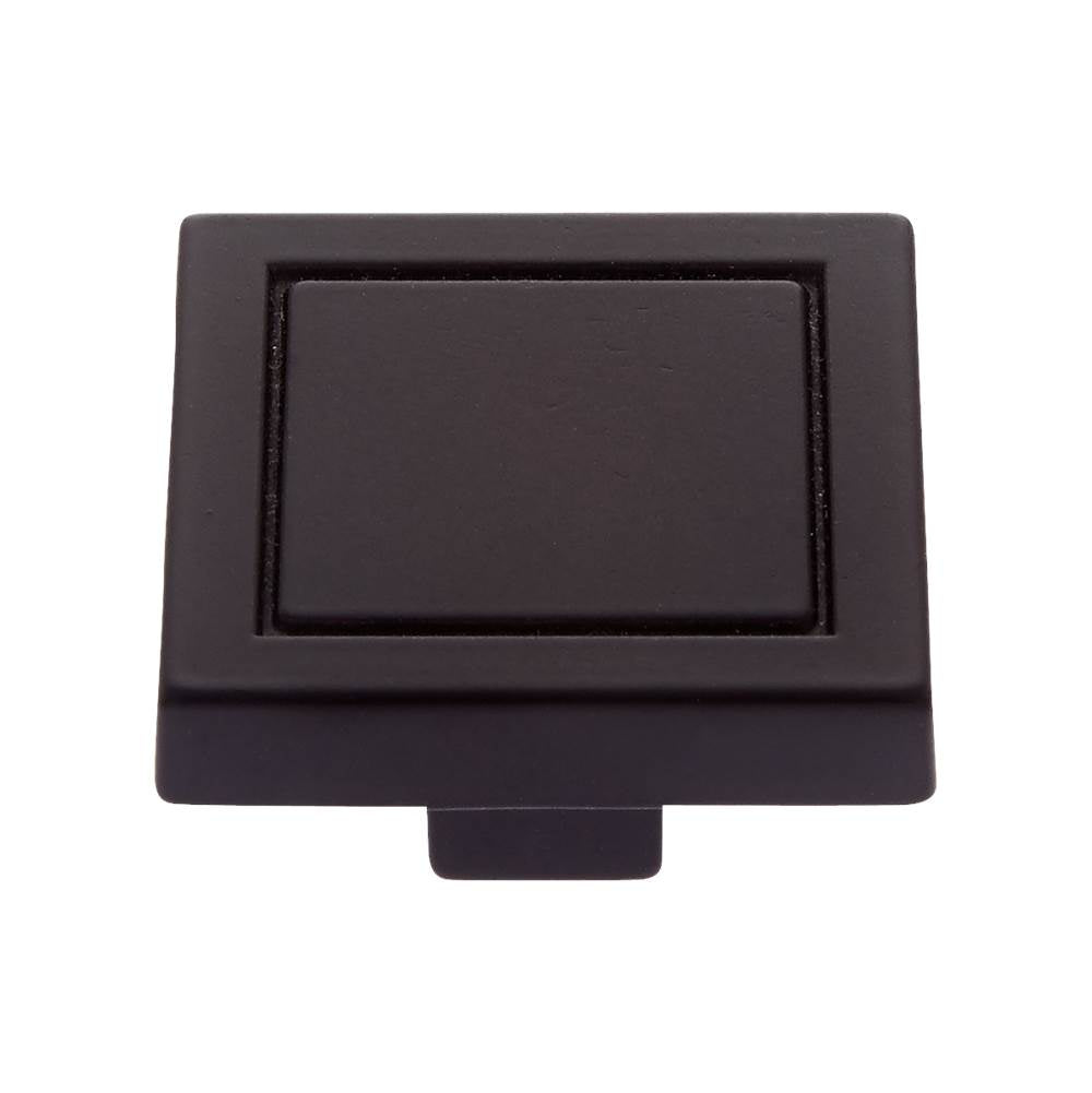 JVJ Hardware - Minimalista Collection Matte Black Finish 32 mm Square Knob, Composition Zamac - Matte Black
