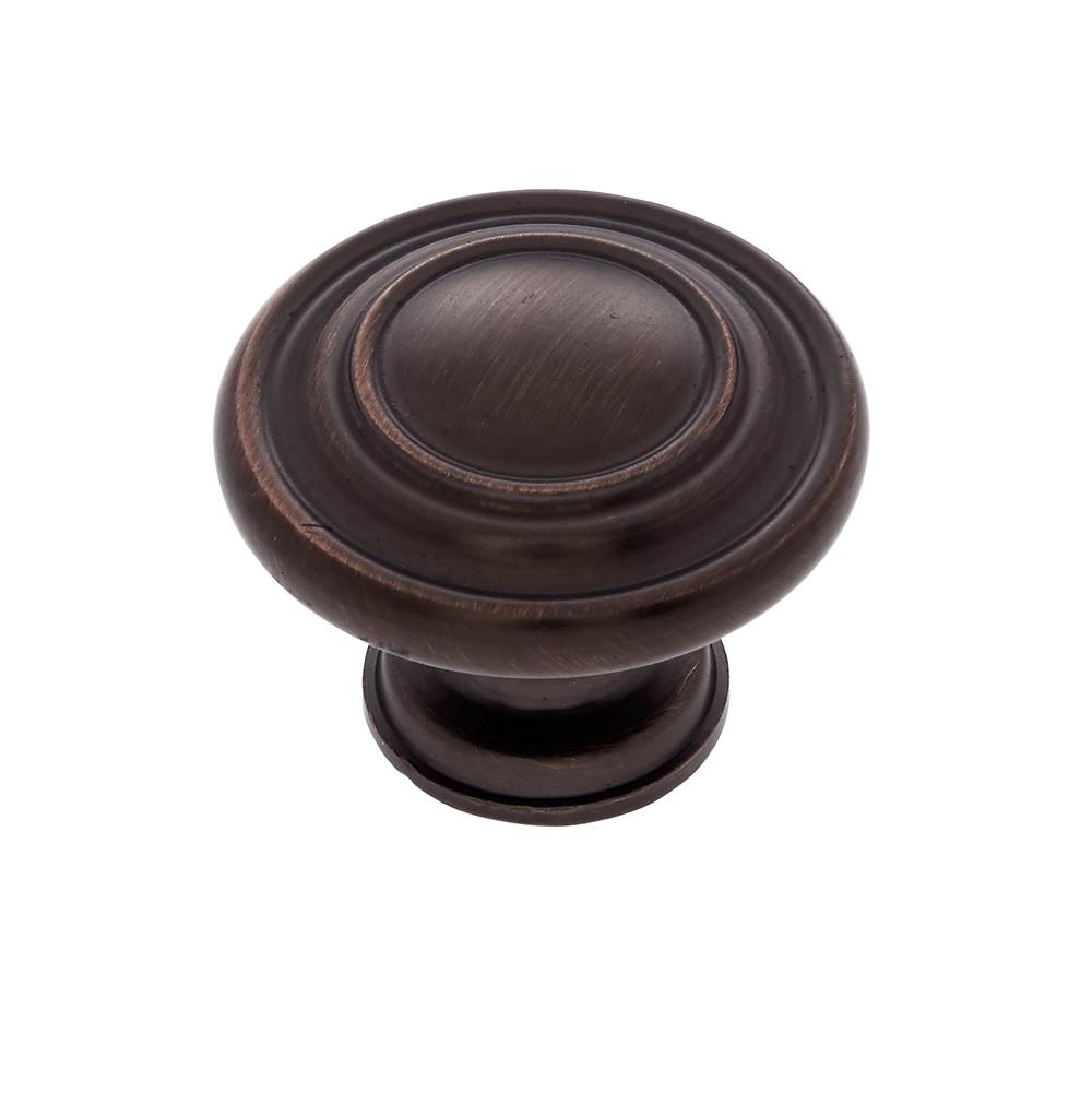JVJ Hardware - Vintage Collection Old World Bronze Finish1-1/4'' Ringed Knob, Composition Zamac - Old World Bronze