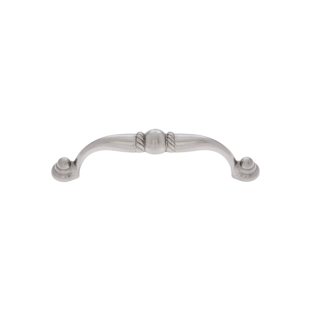 JVJ Hardware - Vintage Collection Satin Nickel Finish 96 mm c/c (4-5/16'' OA) Pull w/Bead and Beaded Foot, Composition Zmac - Satin Nickel