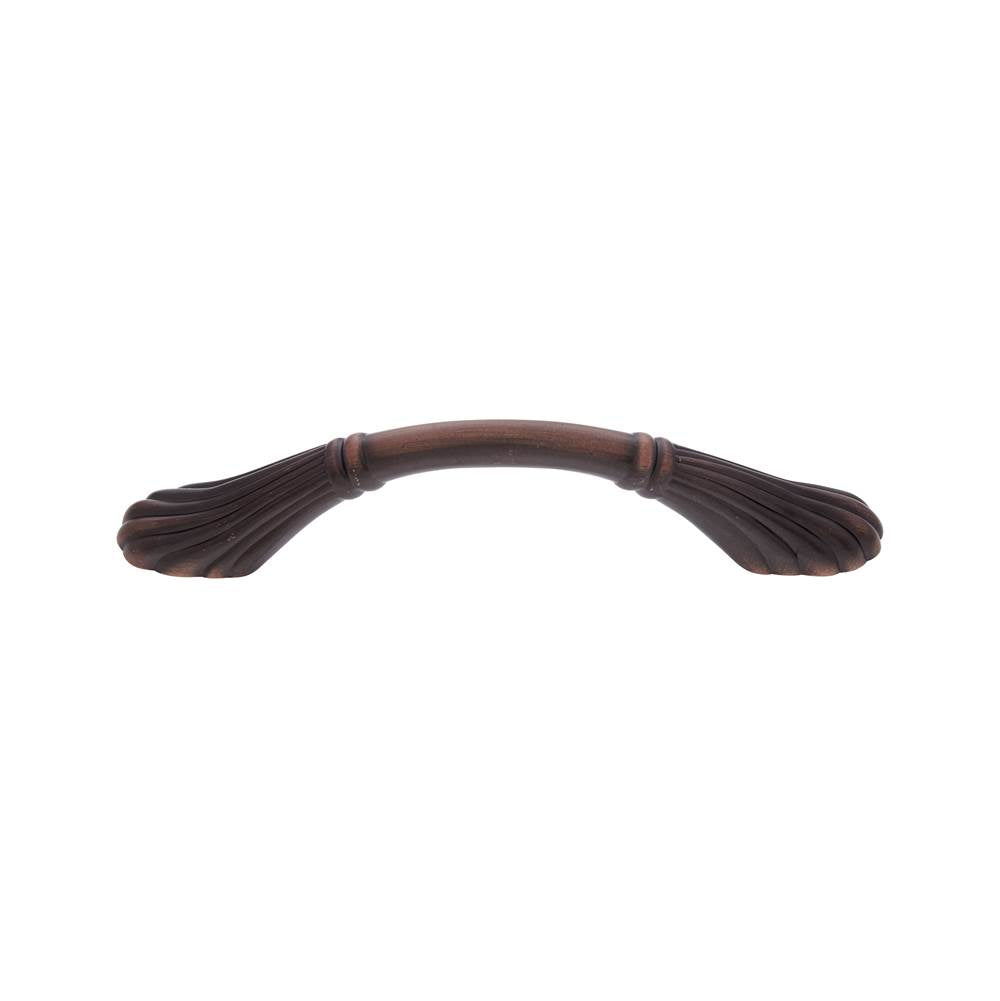 JVJ Hardware - Vintage Collection Old World Bronze Finish 96 mm c/c (5'' OA) Scalloped Footed Pull, Composition Zamac - Old World Bronze