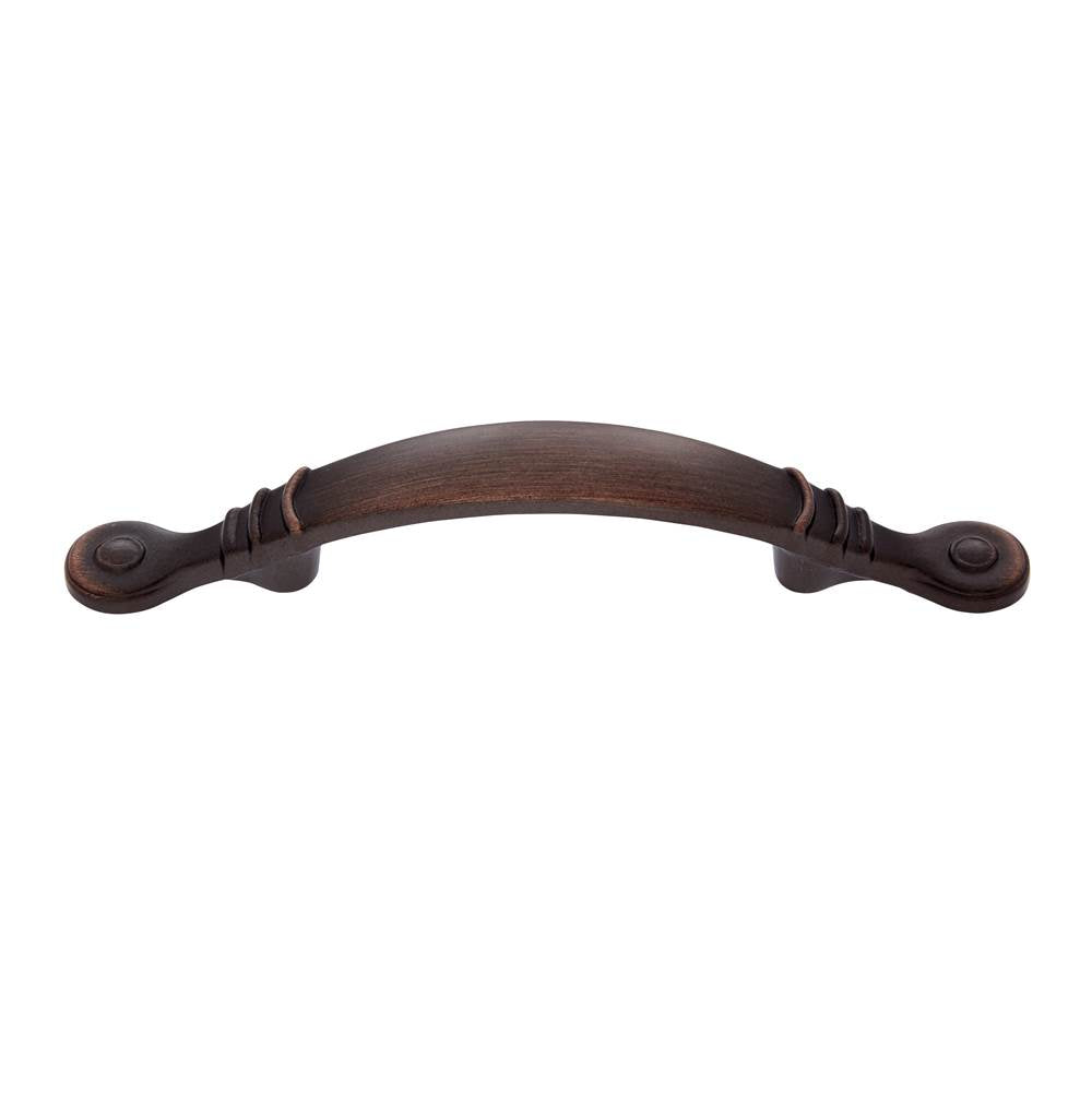 JVJ Hardware - Vintage Collection Old World Bronze Finish 3'' c/c (5-1/2'' OA) Footed Pull w/Circles, Composition Zamac - Old World Bronze