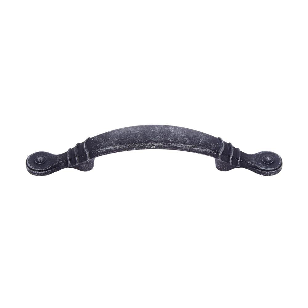 JVJ Hardware - Lone Star Collection Iron Finish 3'' c/c (5-1/2'' OA) Footed Pull w/Circles, Composition Zamac - Iron