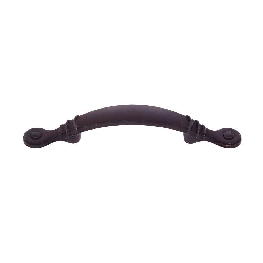 JVJ Hardware - Lone Star Collection Rust Finish 3'' c/c (5-1/2'' OA) Footed Pull w/Circles, Composition Zamac - Rust