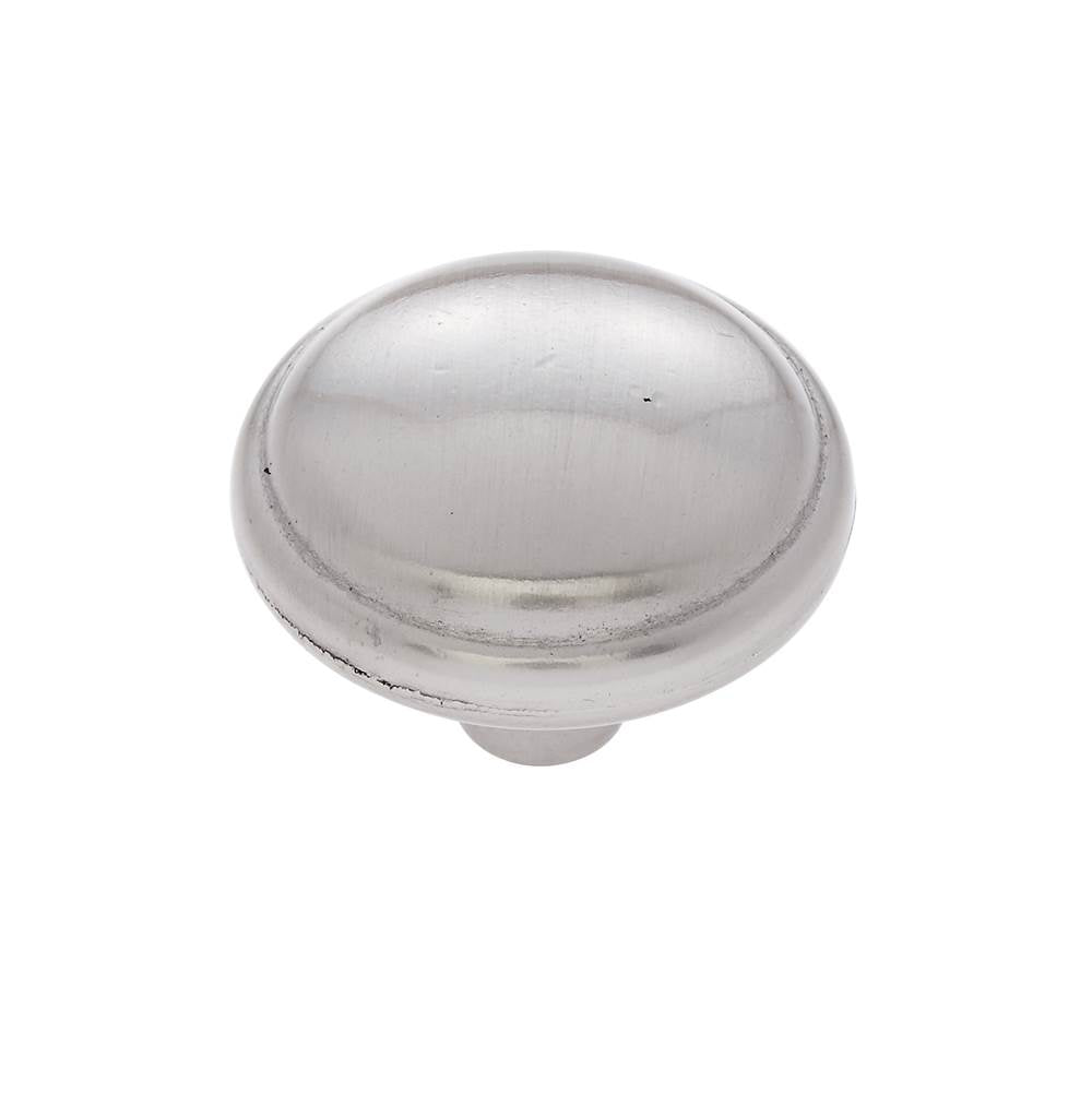 JVJ Hardware - Vintage Collection Satin Nickel Finish 1-3/8'' Smooth Knob, Composition Zamac - Satin Nickel