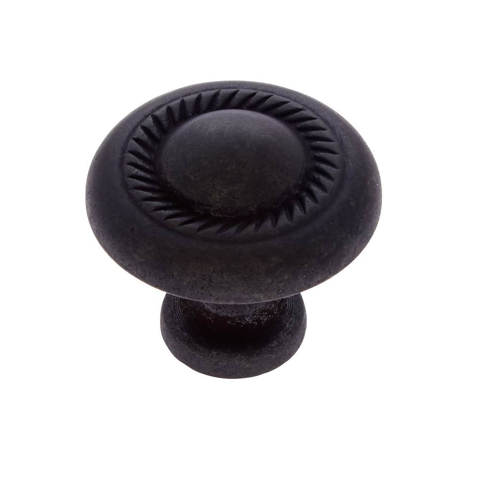 JVJ Hardware - Vintage Collection Oil Rubbed Bronze Finish 1-1/4'' Rope Knob, Composition Zamac - Oil Rubbed Bronze
