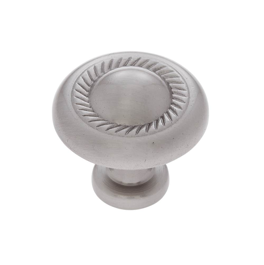 JVJ Hardware - Vintage Collection Satin Nickel Finish 1-1/4'' Rope Knob, Composition Zamac - Satin Nickel