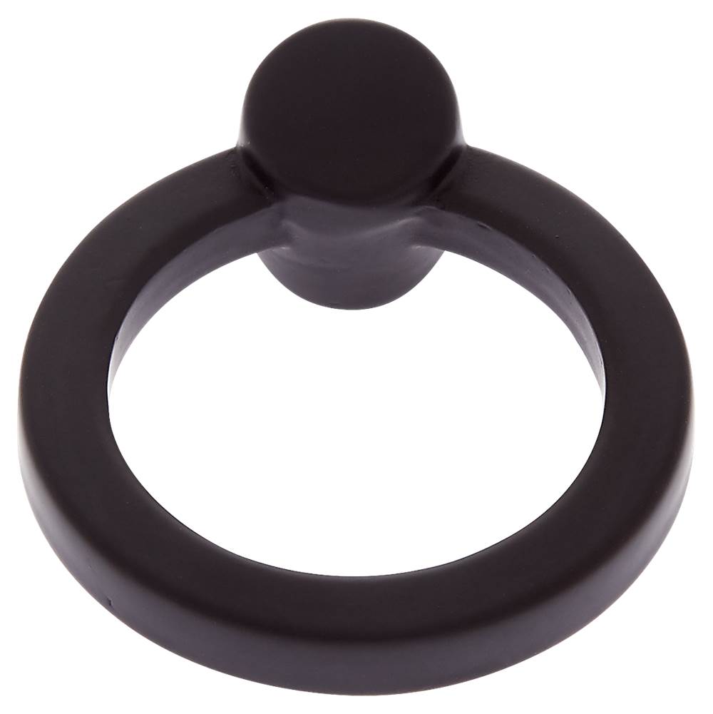 JVJ Hardware - Sterling Collection Matte Black Finish 45 mm Round Ring Pull, Composition Solid Brass - Matte Black