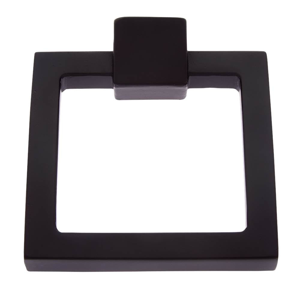 JVJ Hardware - Sterling Collection Matte Black Finish 80 mm Square Ring Pull, Composition Solid Brass - Matte Black