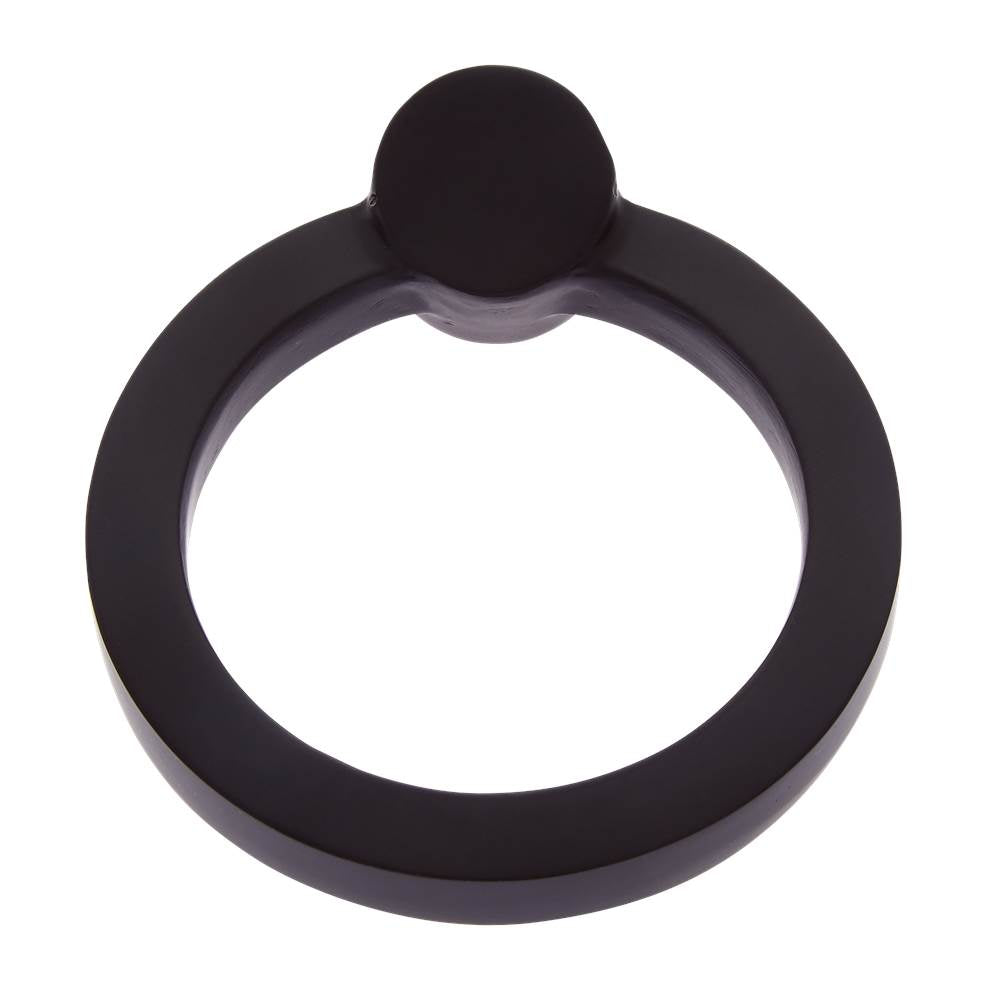 JVJ Hardware - Sterling Collection Matte Black Finish 80 mm Round Ring Pull, Composition Solid Brass - Matte Black