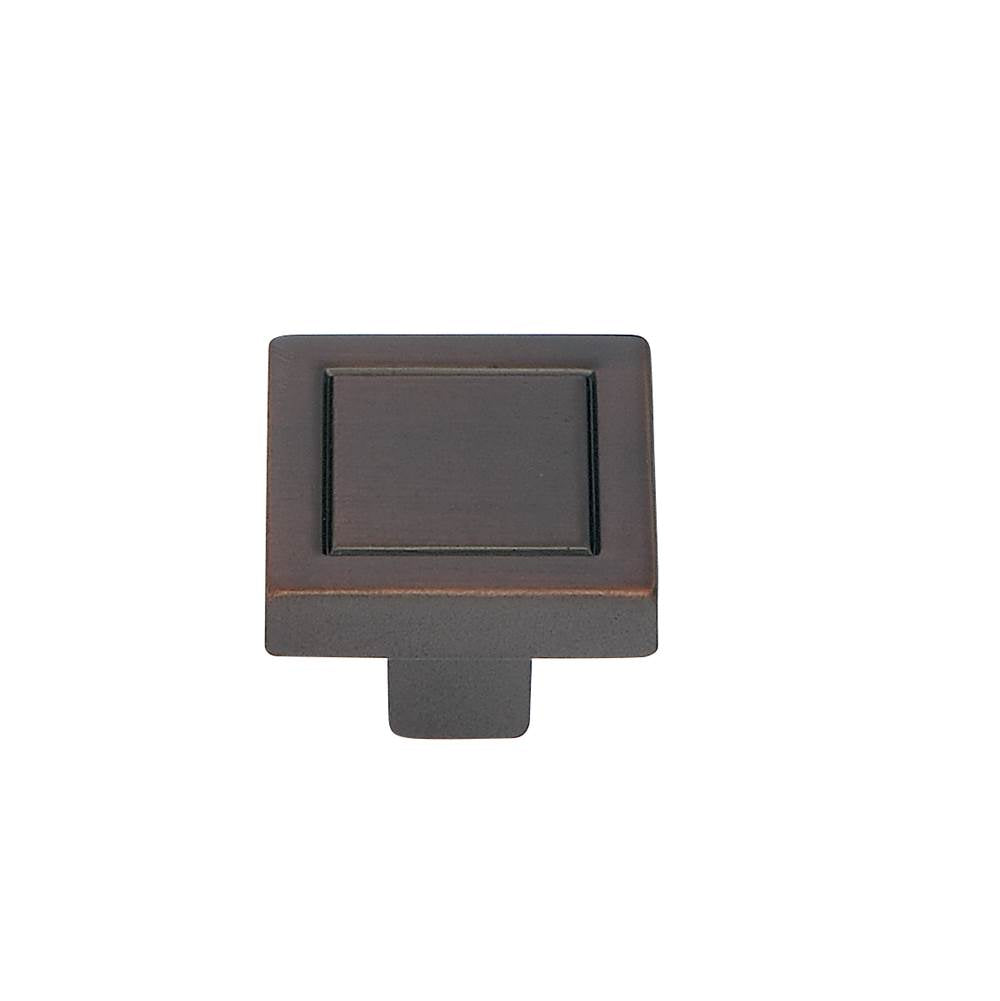 JVJ Hardware - Minimalista Collection Old World Bronze Finish 24 mm Square Knob, Composition Zamac - Old World Bronze