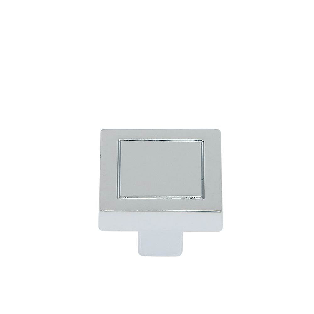 JVJ Hardware - Minimalista Collection Polished Chrome Finish 24 mm Square Knob, Composition Zamac - Polished Chrome
