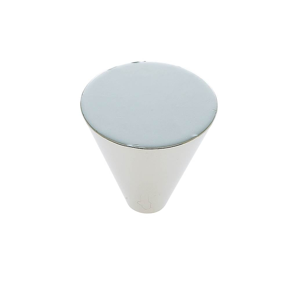 JVJ Hardware - Aster Collection Polished Nickel Finish 32 mm Conical Knob, Composition Zamac - Polished Nickel