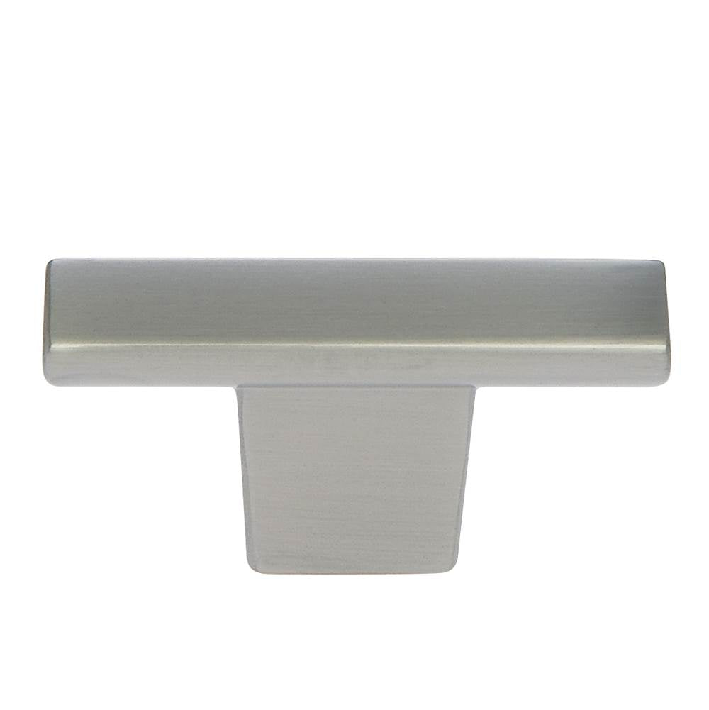 JVJ Hardware - Minimalista Collection Satin Nickel Finish 52 mm X 12 mm Squared ''T'' Knob, Composition Zamac - Satin Nickel