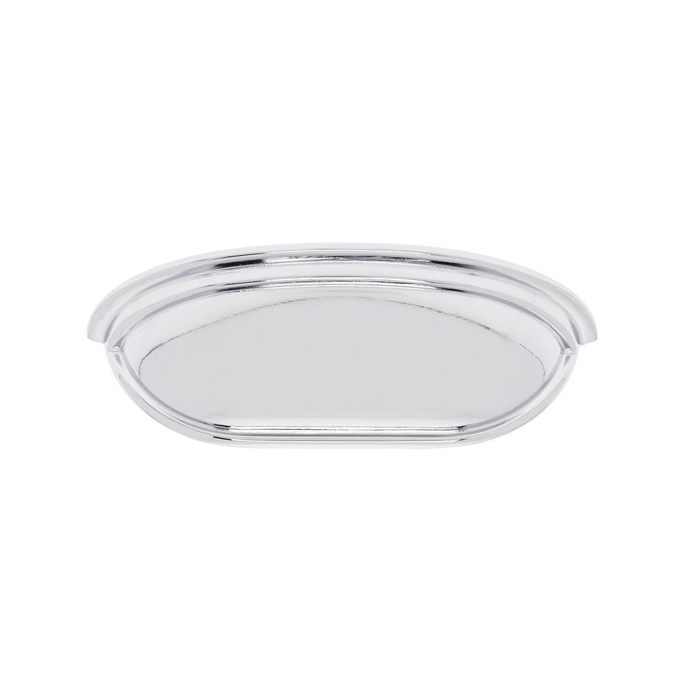 JVJ Hardware - Vintage Collection Chrome Finish 3'' c/c Cup Pull w/Step, Composition Zamac - Polished Chrome