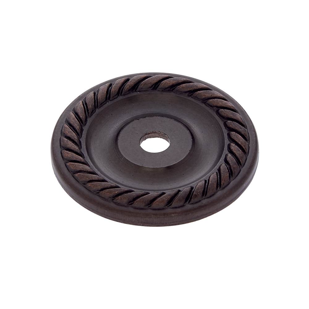 JVJ Hardware - Classic Collection Old World Bronze Finish 1-1/2'' Diameter English Rope Back Plate, Composition Solid Brass - Old World Bronze