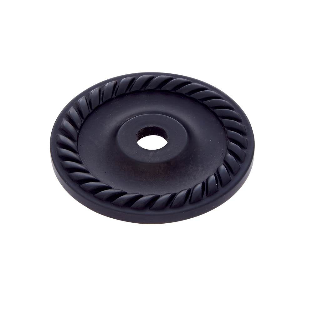 JVJ Hardware - Classic Collection Oil Rubbed Bronze Finish 1-1/2'' Diameter English Rope Back Plate, Composition Solid Brass - Oil Rubbed Bronze