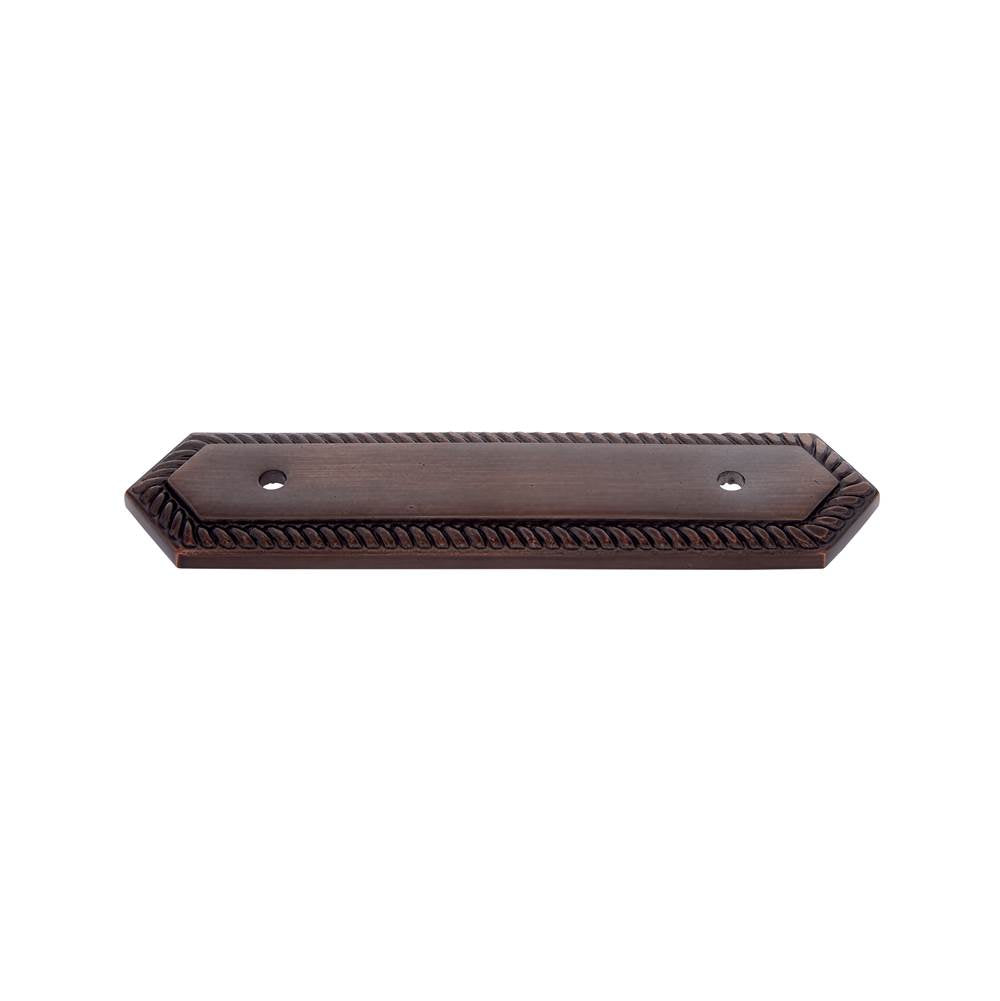 JVJ Hardware - Classic Collection Old World Bronze Finish 3'' c/c Rope Back Plate, Composition Solid Brass - Old World Bronze
